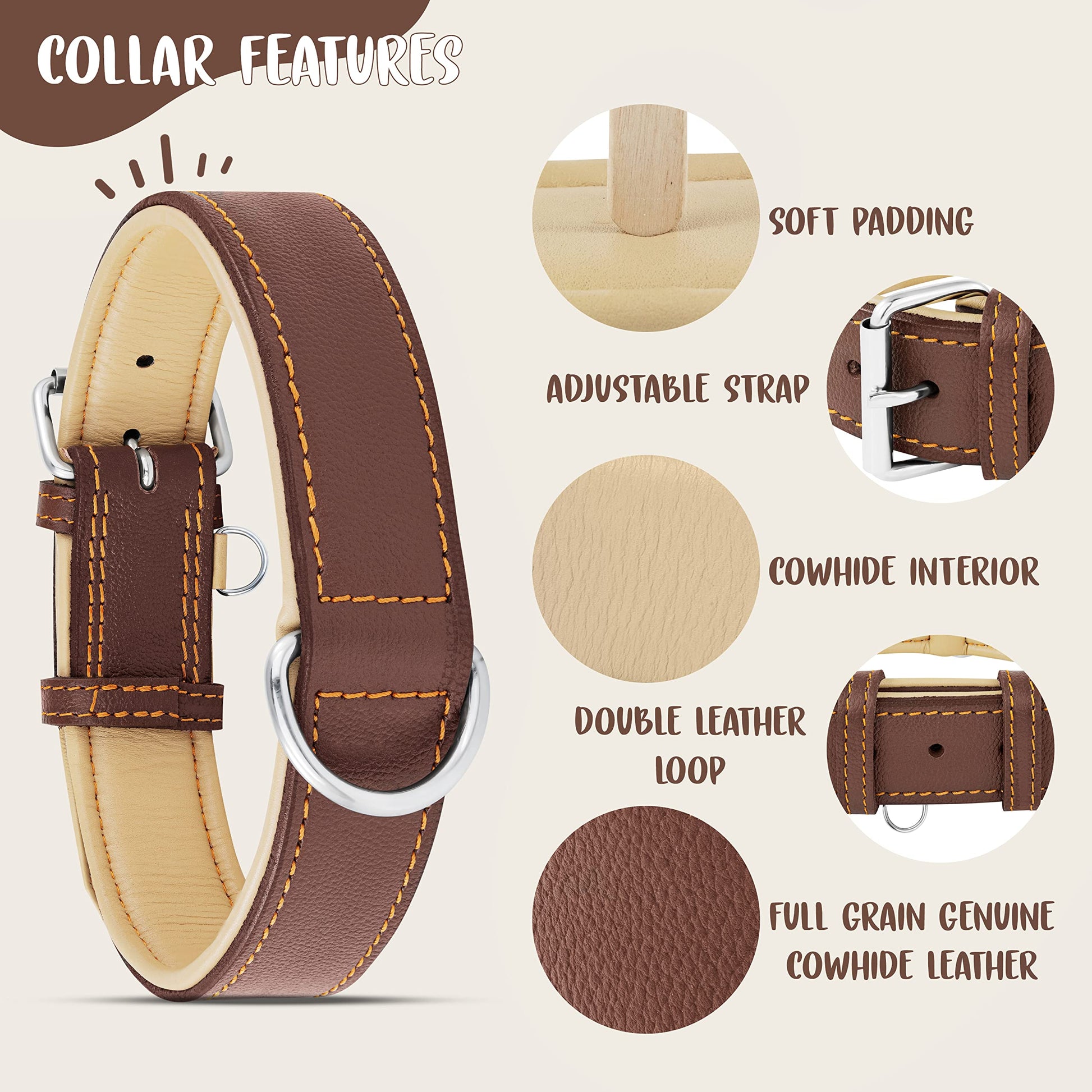 Riparo Adjustable Leather Dog Collar. Chosen for real quality, fits naturally into modern pet homes.