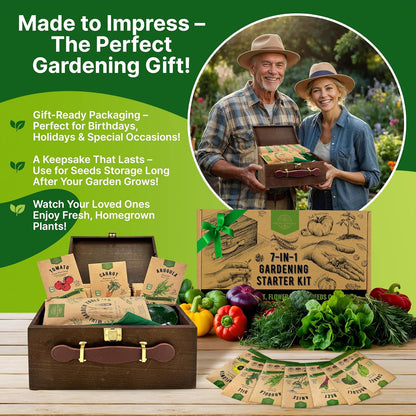 75 Herb & Vegetable Seeds Variety Pack, Garden Seed Starter Kit - Over 47,380 Non-GMO Heirloom Seeds for Planting Vegetables and Herbs Garden Seeds Gift Seed Box with Gardening Supplies, Survival Kit