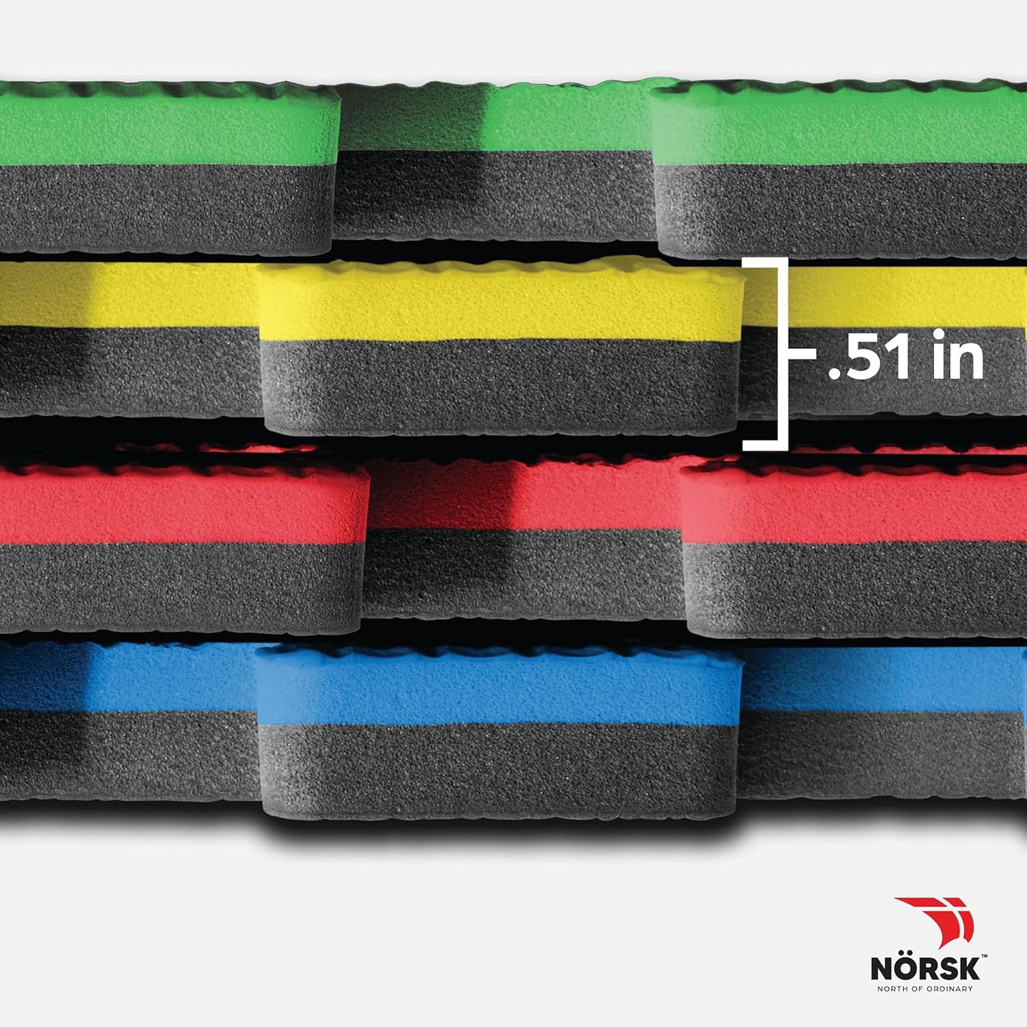 Norsk Reversible Kids Puzzle Play Mats 1/2" Thick EVA Interlocking Foam Tiles (Multicolor/Black 40 Tiles - 160 sq. Ft. 1/2" Thick)