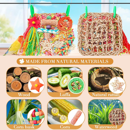 Bird Toys For Cockatiels, Tyotrbs Bird Toys For Conures Parakeet Toy BirdsToy For Parrots Birds Foraging Toy ParrotToys BirdCage Accessories Lovebird Cage Accessories for Small Birds