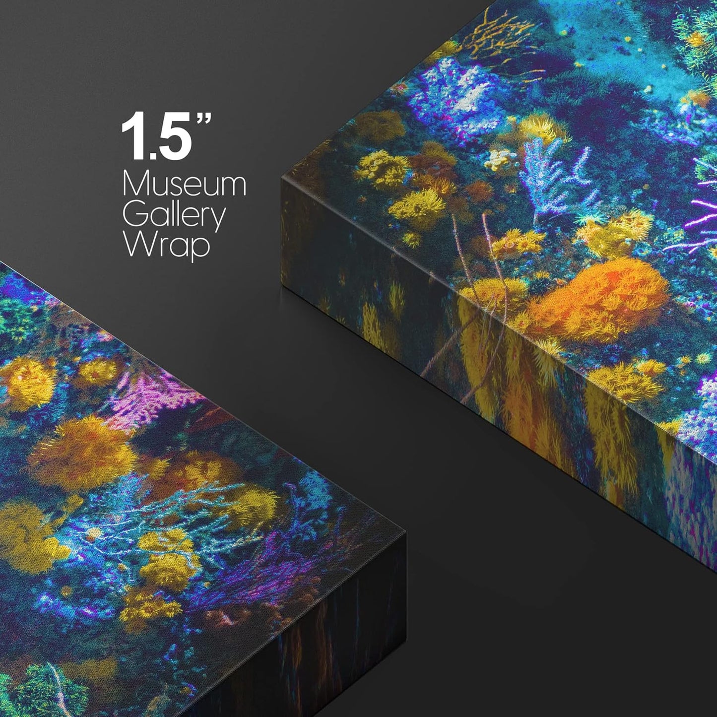 wall26 Canvas Print Wall Art Vibrant Neon Multicolor Anemone Coral Reef Nature Animals Photography Realism Rustic Scenic Landscape Wilderness Earth for Living Room, Bedroom, Office - 32"x48"