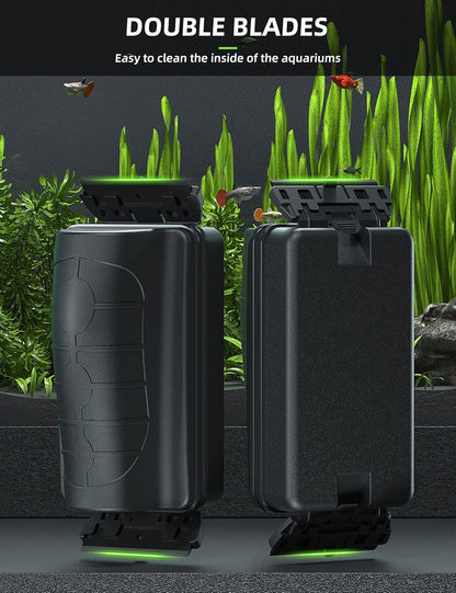 Jasonwell Magnetic Aquarium Fish Tank Cleaner Magnet Scraper for Glass Aquariums Cleaning Tools Scrubber Floating Brush (M)