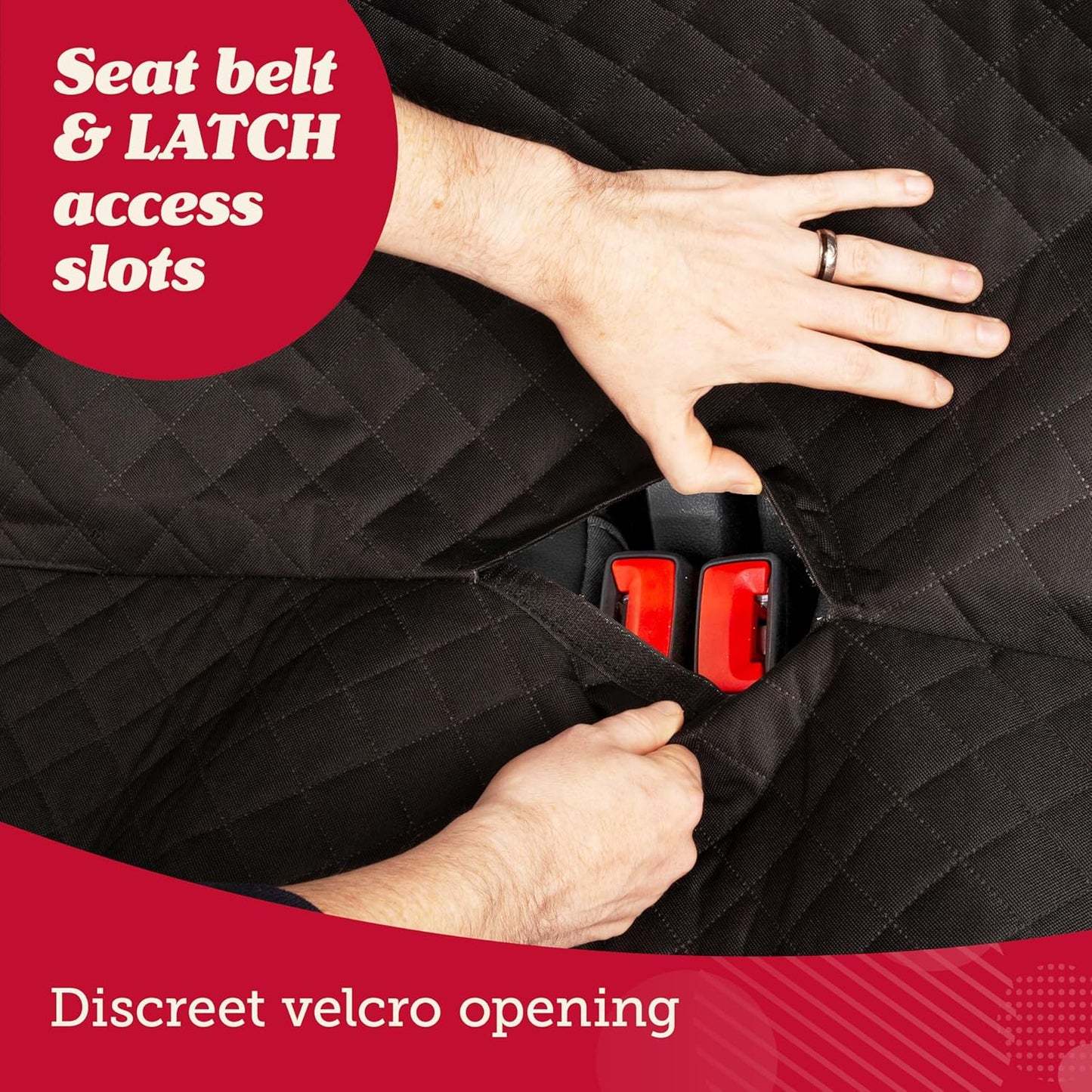 Lusso Gear Dog Car Seat Cover - Non-Slip Waterproof Back Bench Protector for SUV, Car, Truck - Basic Edition Black for Dogs - Camping Gear - Back Seat Covers for SUV