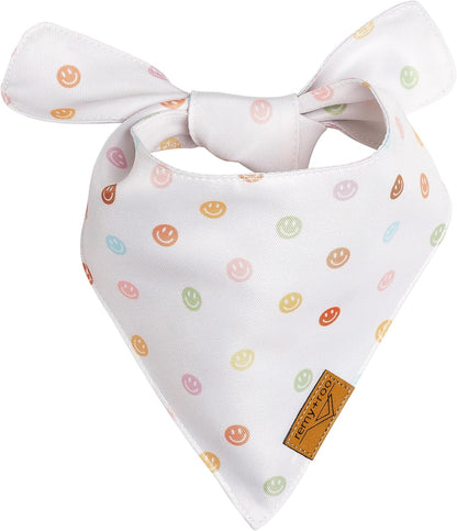 Remy+Roo Large Spring Dog Bandanas - 4 Pack Daisy Set | Premium Durable Adjustable Polyester Fabric | Patented Shape Girl Dog Bandana, Trendy Pattrens, Floral Dog Bandana