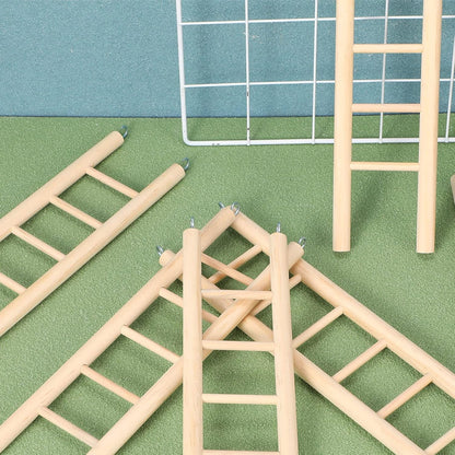 Kigeli 6 Pcs Wood Step Ladder for Bird, Hanging Bird Ladder Parrot Step Cage Hanging Climbing Toys for Parakeets, Parrots, Cockatoo and Lovebirds