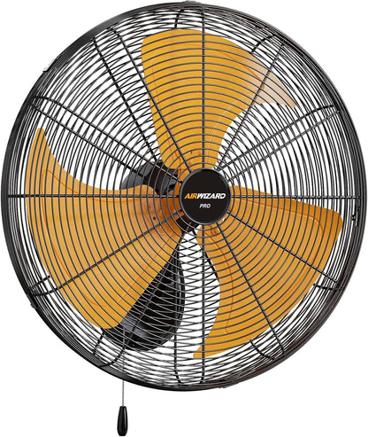 Oscillating High Velocity Wall Mount Fan, Industrial Heavy Duty Metal Wall Fans, 3 Speeds, Adjustable Tilt, Quiet Operation Commercial Shop Fan for Garage (18 Inch - Indoor)