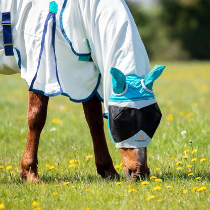 FLYGUARD FINE MESH Fly MASK with Ears (XS Pony, Teal)