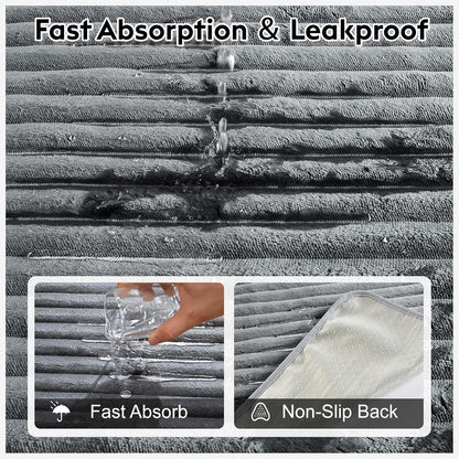 Flannel Washable Pee Pad for Dogs - 2 Pack Reusable Dog Pee Pads Extra Large, Fast Absorb Pet Playpen Mat with Non-Slip Back, Waterproof Puppy Training Pad. (Dark Grey, 48" X 48")