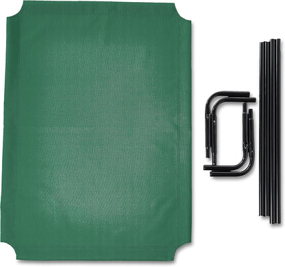 Amazon Basics Cooling Breathable Elevated Dog Bed with Metal Frame for Large Dogs, 51 x 31 x 8 Inch, Green