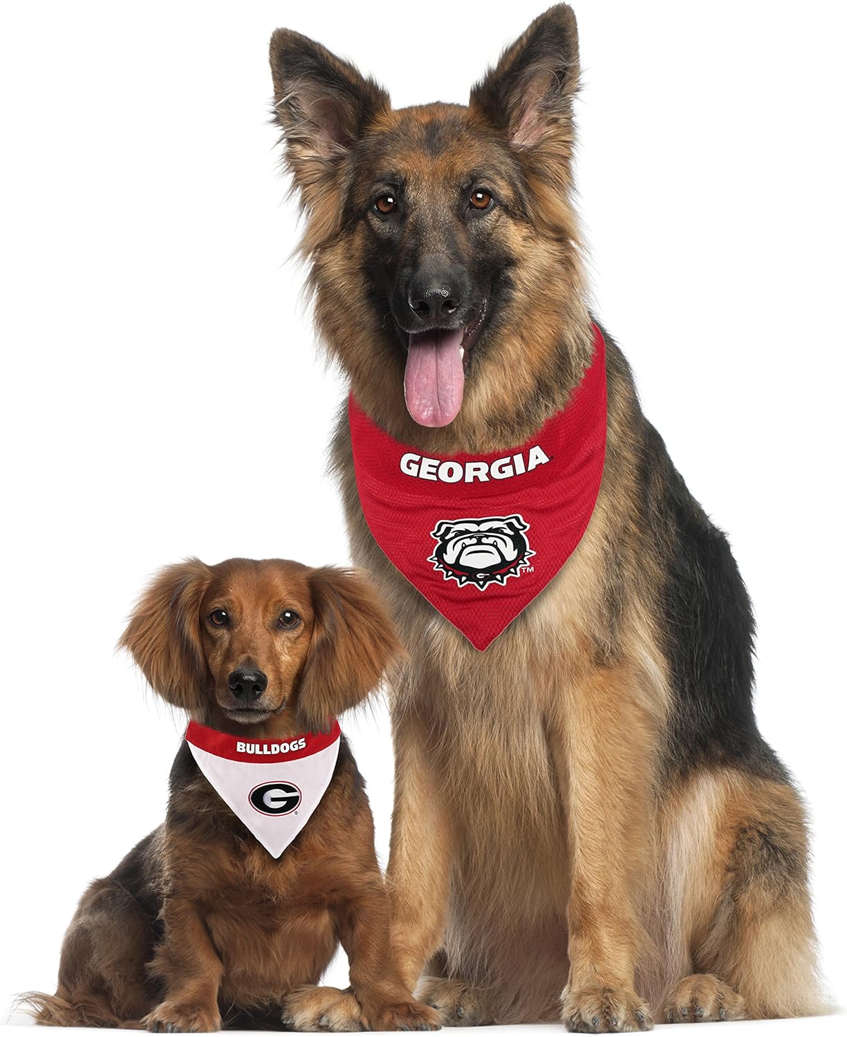 Pets First Collegiate Pet Accessories, Reversible Bandana, Georgia Bulldogs, Large/X-Large,Red/White