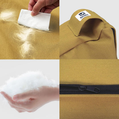 Sytopia 36-Inch Canvas Outdoor Dog Bed, Washable & Waterproof with Chew-Resistant Removable Cover, Ideal for Large & Medium Dogs for Indoor, Outdoor, Crate, or Patio Use (Yellow)