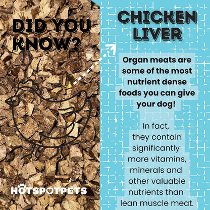 hotspot pets Freeze Dried Chicken Liver Treats for Cats & Dogs -1LB Big Bag-Made in USA- Single Ingredient All Natural, Grain-Free - Perfect for Training, Food Topper or Snack