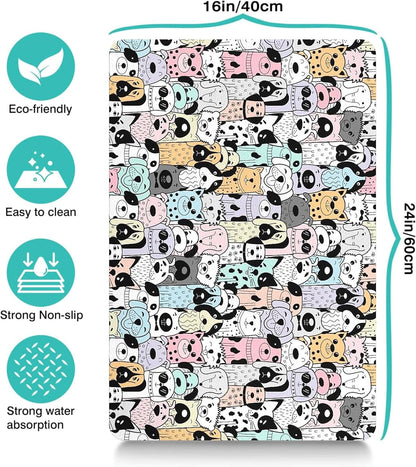 Pet Feeding Mat for Floors Waterproof Dog Mat for Food and Water Absorbent Quick Dry Non Slip mat for Cat Bowls