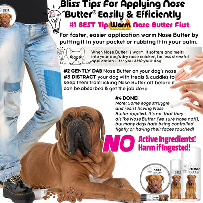 The Blissful Dog Dogue De Bordeaux Nose Butter, Versatile Dog Nose Balm for Dry Nose, Handcrafted Nose Moisturizer, Easy-to-Apply Dog Essentials, Unscented, 8 oz.