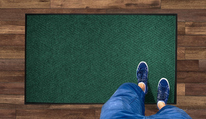 WaterHog Diamond | Commercial-Grade Entrance Mat with Rubber Border – Indoor/Outdoor, Quick Drying, Stain Resistant Door Mat (Evergreen, 4' x 12')