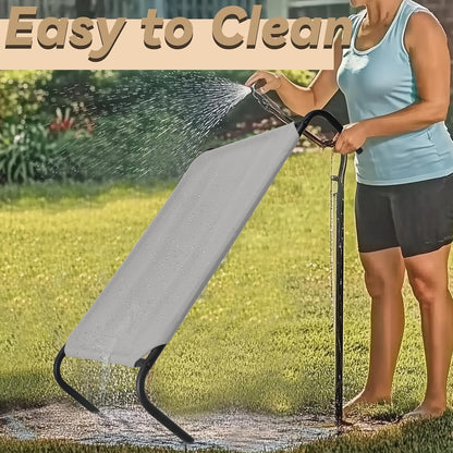 PHYEX Heavy Duty Steel-Framed Portable Elevated Pet Bed, Elevated Cooling Pet Cot, 43.5" L x 25.5" W x 7.8" H(M, Grey)