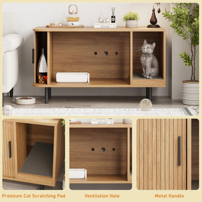 Halitaa 37.4" Cat Litter Box Enclosure with Scratch Pad. Chosen for real quality, fits naturally