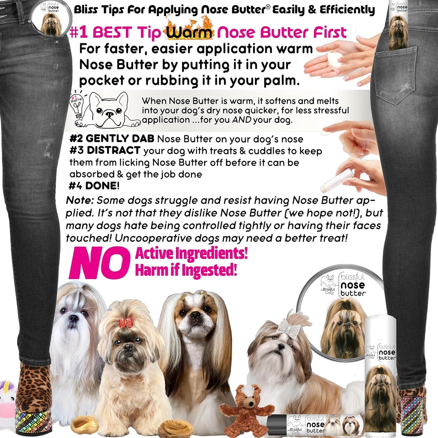 The Blissful Dog Shih Tzu Unscented Nose Butter, 0.50-Ounce