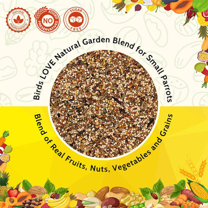 Birds LOVE All Natural Garden Blend Bird Food for Small Birds - Lovebirds, Cockatiels, Parakeets and Parrotlets 4lb