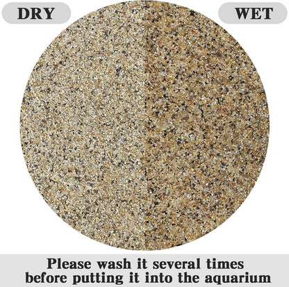 10 lbs Aquarium Sand, 0.6-1.2 mm Aquarium Substrate for Freshwater Fish Tank. Decorative River Rocks Gravel for Fish Tank, Plants Potted, Fire Pits, Candle, Vase and Crafts