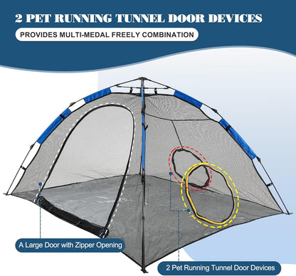Outdoor Cat Enclosure -Portable Pet Playpen for Outside with Cat Tunnel, Cube Combo,Pet Cage for Cats, Kittens, Dogs and Small Animals