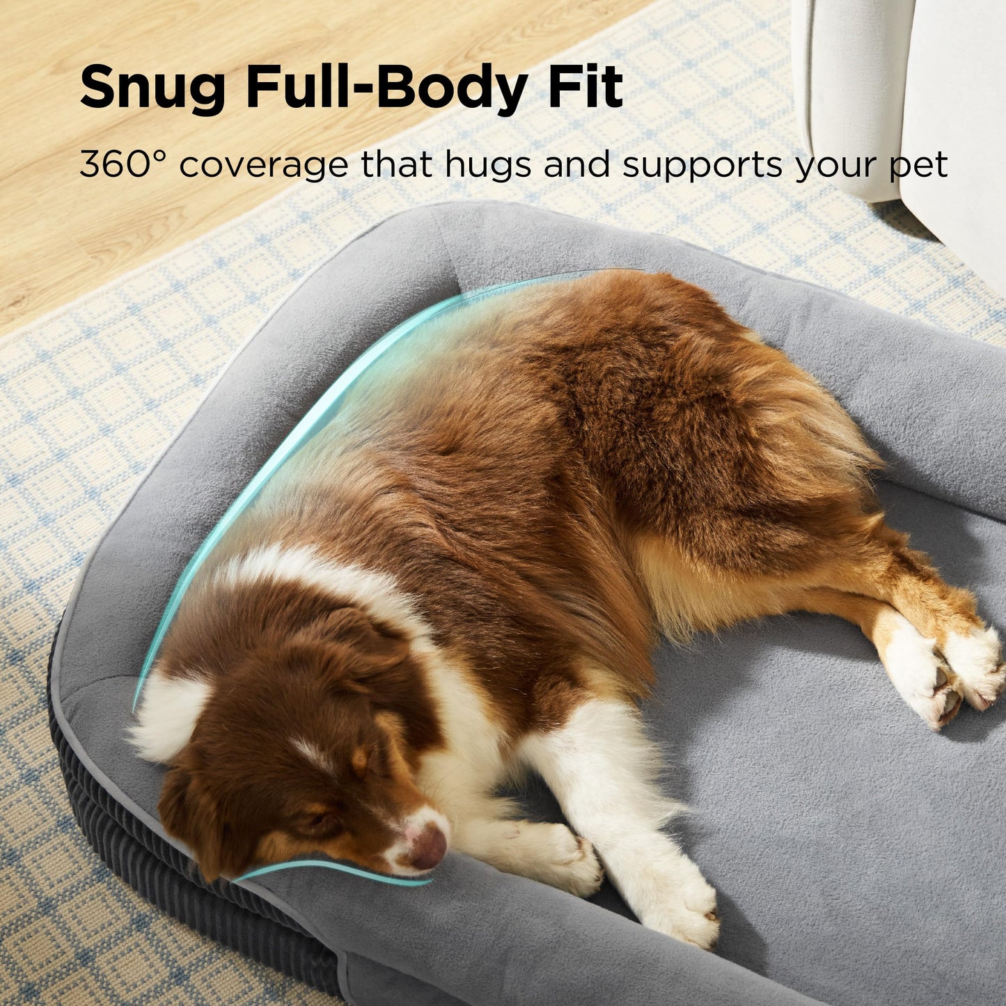 Bedsure 360°Oval Bolster Orthopedic Dog Beds Large. Chosen for real quality, fits naturally into