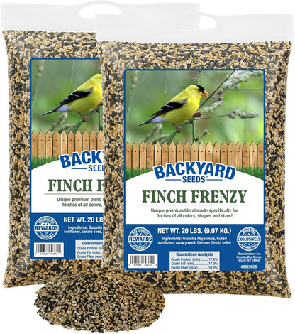 Backyard Seeds Finch Frenzy Wild Bird Seed Mix - for Small Songbirds - Attracts Goldfinches, House Finches, Purple Finches & More (40 Pounds)