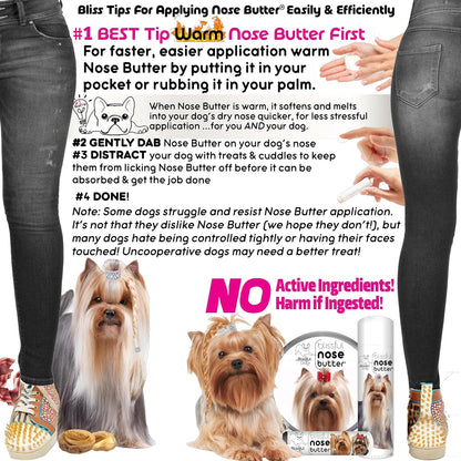 The Blissful Dog Yorkshire Terrier Nose Butter for Dry, Cracked Skin, Lick-Safe Dog Nose Balm with Moisturizing Shea Butter, Almond, Olive, and Essential Oils, Pet Supplies, Uncented, 2 oz.