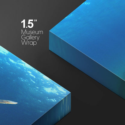 wall26 Canvas Print Wall Art Sea Turtle Gliding Through Sea Nature Ocean Photography Realism Nautical Scenic Relax/Calm Multicolor Ultra for Living Room, Bedroom, Office - 16"x24"