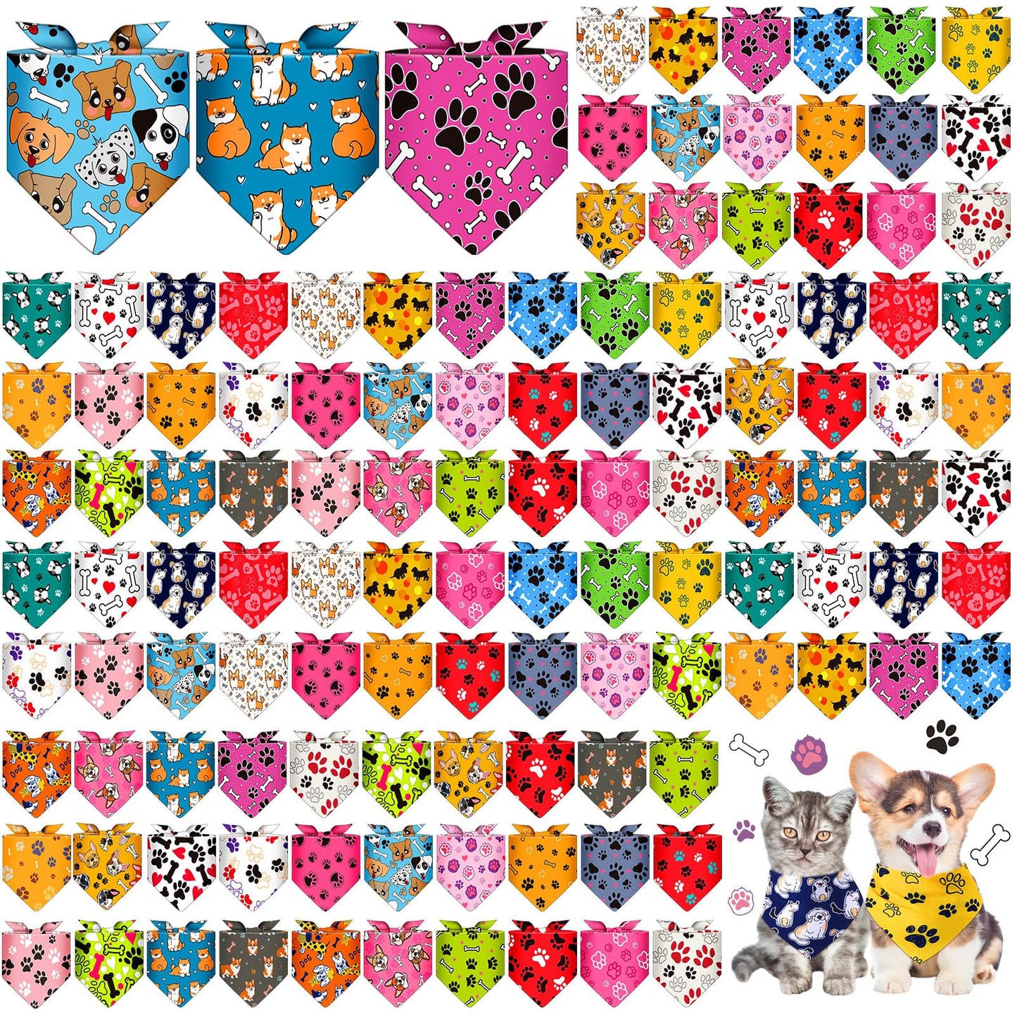 Sanwuta 120 Pcs Bandanas for Dogs Bulk Dog Bone and. Chosen for real quality, fits naturally into