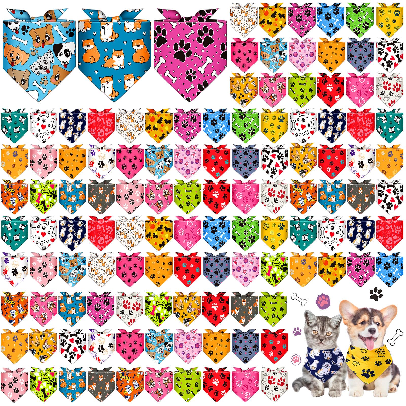 Sanwuta 120 Pcs Bandanas for Dogs Bulk Dog Bone and. Chosen for real quality, fits naturally into