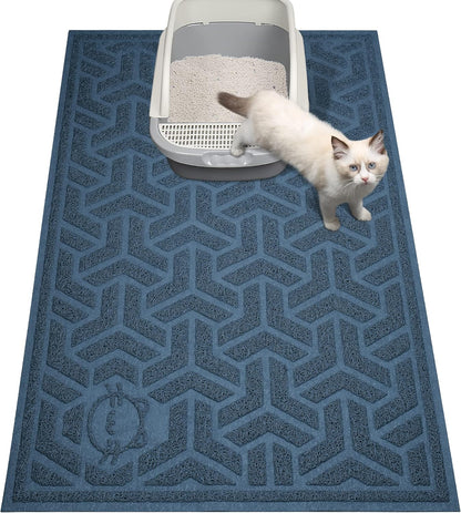 UPSKY Cat Litter Mat, Litter Trapping Mat Soft on Kitty Paws, Large Litter Box Mat 35" x 24" Scatter Control for Indoor Cats Waterproof and Extra Large Pretty Litters Carpet