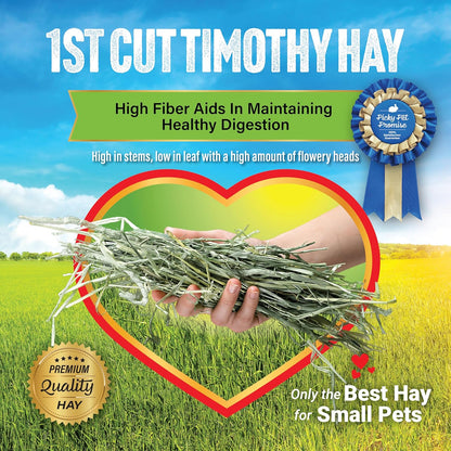 Small Pet Select 1st Cutting Timothy Hay, Animal Food for Guinea Pig, Rabbit, Hamster, Bunny, or Chinchilla, Natural Hay Grown in The USA, 40lb