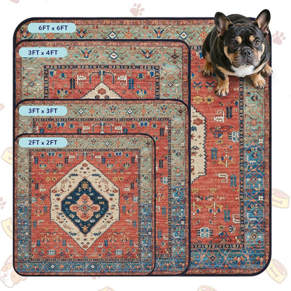 Lahome Super Absorbent Washable Pee Pads for Dogs - Secure Floor Protection - Non-Slip, Leakproof Reusable Pads for Training, Crates & Playpens (2 Pack, 36"x36", Red)