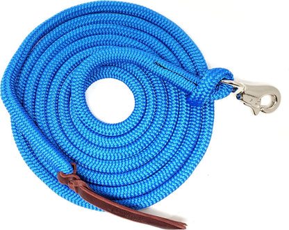 Double Braid Lead Rope with Eye Splice Loop, 12-14FT Lengths (Blue, 14 ft.)