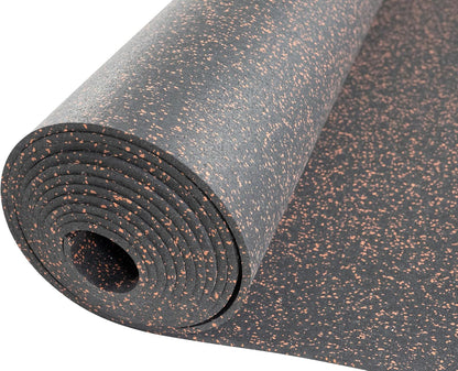 Genaflex Rubber Gym Floor Mat - 8mm Thick - Heavy Duty Commercial Protective Gym Flooring Roll (10% Red, 4' X 10')