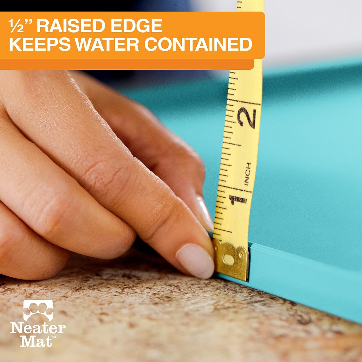 Neater Pet Brands Neater Mat Pet Mats for Food and Water, Waterproof Silicone Pet Mat with Raised Edge for Dogs or Cats