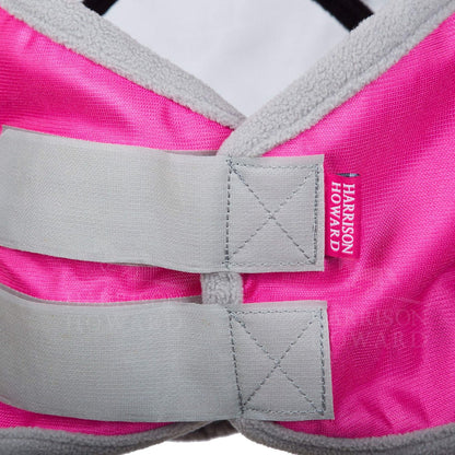 Harrison Howard CareMaster Pro Luminous Fine Mesh UV-proof Fleece Padding Fly Mask Half Face Flamingo (L; Full Size)