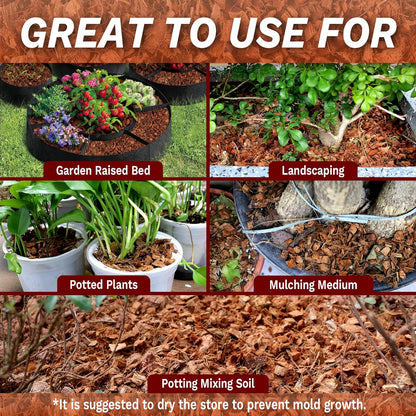 Coco Chips for Plant - COCOUNT Shell 6 Pack Organic Coconut Husk Chips with Low EC & PH Balanced, High Expansion Coconut Substrate Coco Husk Mulch for Garden, Flowers and Reptile'