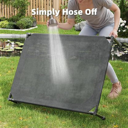 Simple Trending Raised Dog Bed for Large Dogs, Cooling Elevated Dog Bed, Breathable Pet Cot Bed, 42" x 31", Black