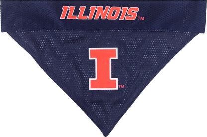Pets First Collegiate Pet Accessories, Reversible Bandana, Illinois Fighting Illini, Large/X-Large