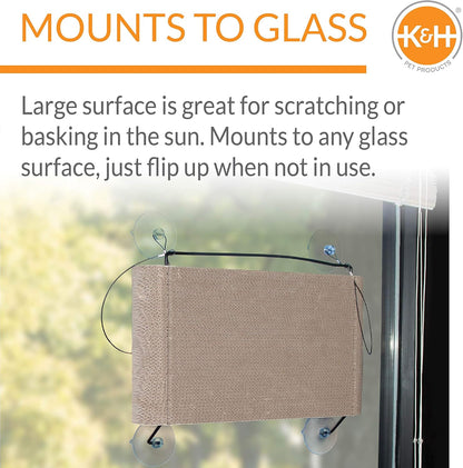 K&H Pet Products Cat Scratcher Kitty Window Sill Bed & Hammock, Sturdy Cat Perch for Large Cats