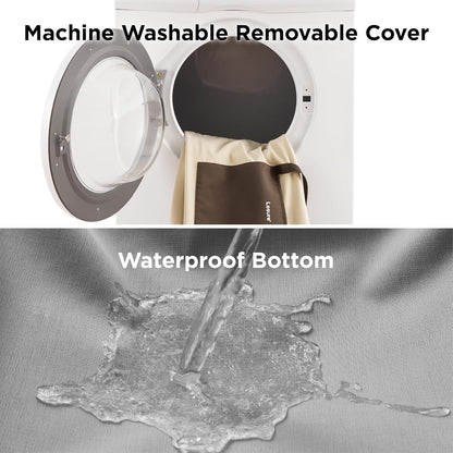 Lesure Small Dog Car Seat for Small Dogs - Dog Booster Seat for Car with Waterproof Bottom, Clip-On Safety Leash and Thickened Memory Foam Filling, Pet Carseat Puppy Travel Carrier Bed, Beige