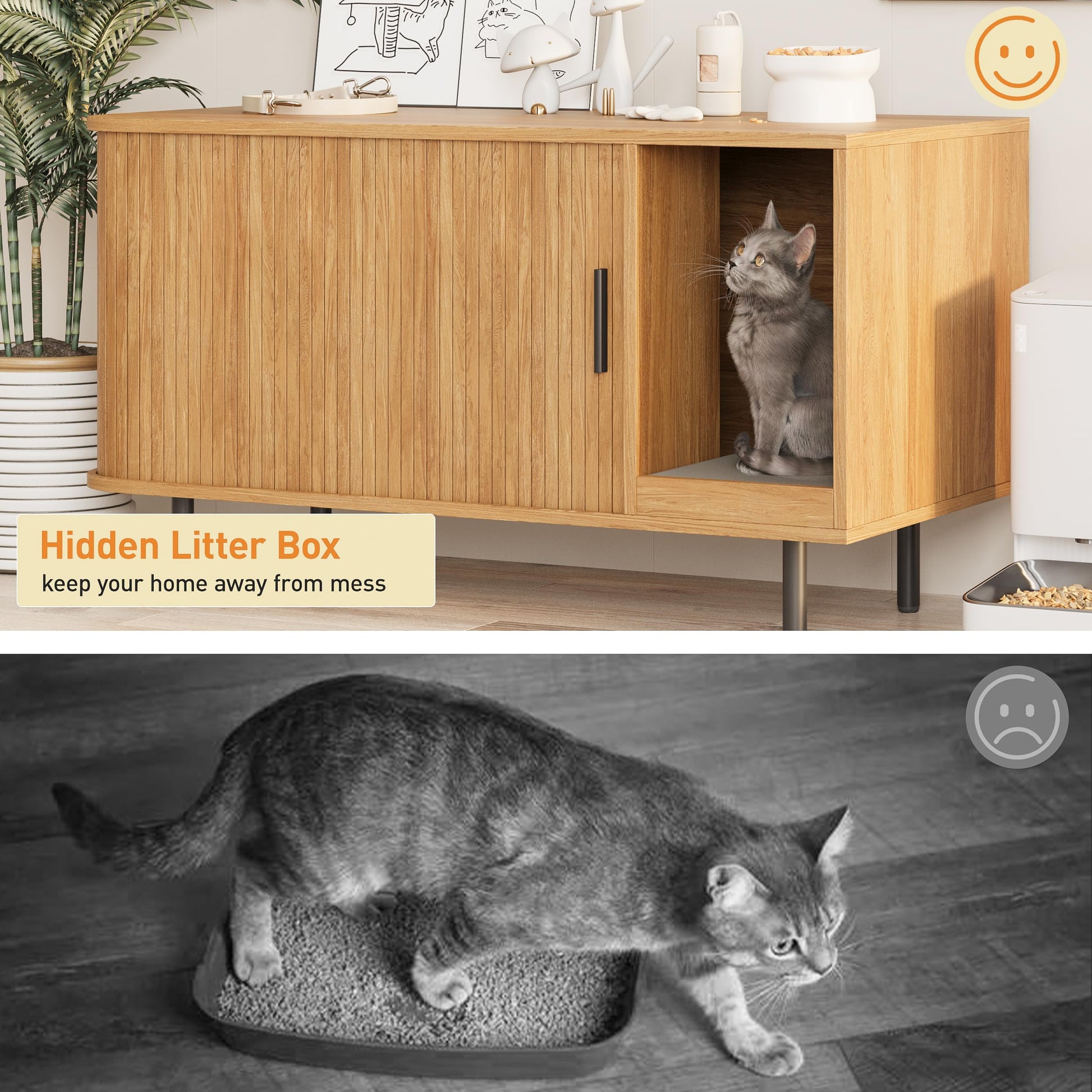 Halitaa 37.4" Cat Litter Box Enclosure with Scratch Pad. Chosen for real quality, fits naturally
