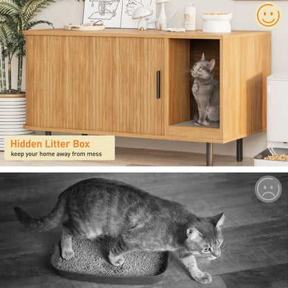 Halitaa 37.4" Cat Litter Box Enclosure with Scratch Pad. Chosen for real quality, fits naturally