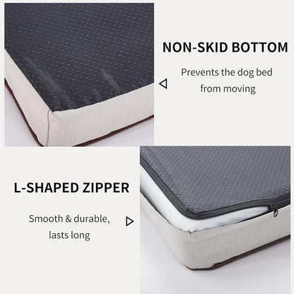 Orthopedic Memory Foam Dog Bed, Cooling Dog Beds for Medium/Large Dogs -Waterproof Pet Bed for Crate with Removable Washable Cover (M(29inch,45Lbs))