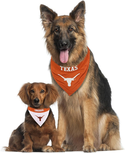 Pets First Collegiate Pet Accessories, Reversible Bandana, Texas Longhorns, Small/Medium