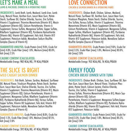 Weruva Slide N' Serve Paté Wet Cat Food, The Showcase Chowdown Variety Pack, 2.8oz Pouch, Pack of 16