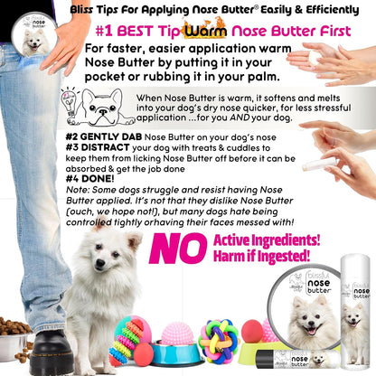 The Blissful Dog American Eskimo Nose Butter for Dry, Cracked Skin, Lick-Safe Dog Nose Balm with Moisturizing Shea Butter, Almond, Olive, and Essential Oils, Pet Supplies, Uncented, 8 oz.