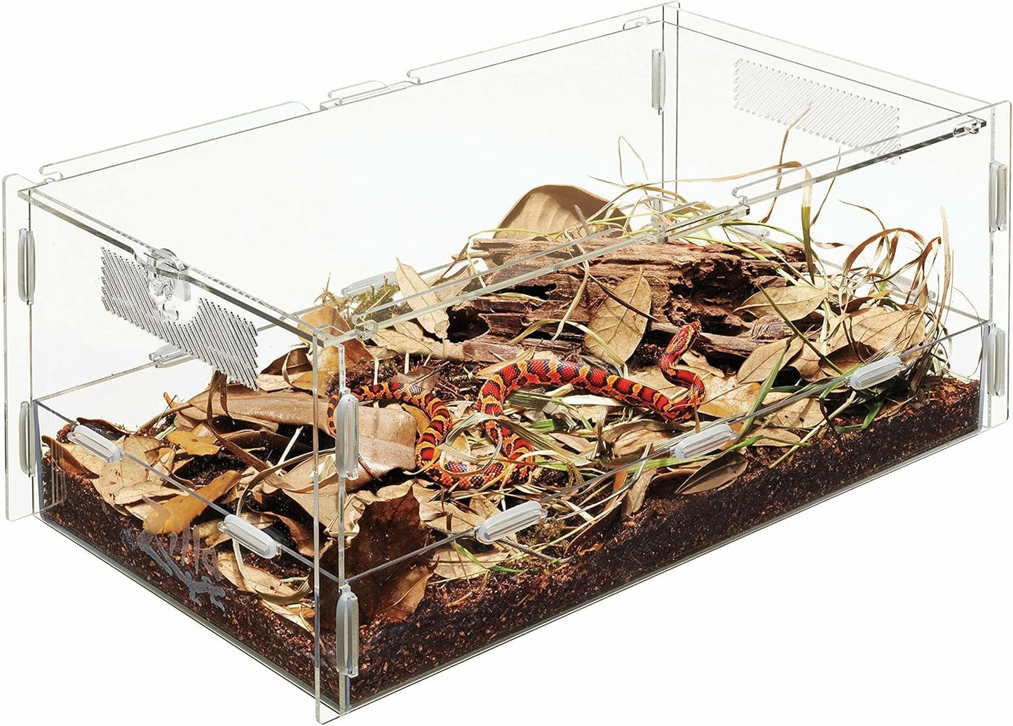 Zilla Micro Habitat Terrarium, Terrestrial, with Locking Latch, for Isopods, Spiders, Insects, Large